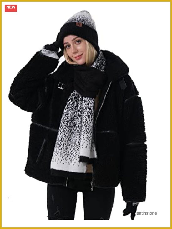 Winter Knit Beanie Hat Gloves Scarf Set with Fleece Lining and Touchscreen main image 6